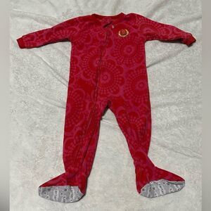 Red zip up footie pajamas- girls size 18 months